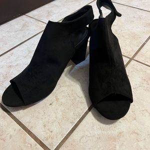 Black suede ankle booties